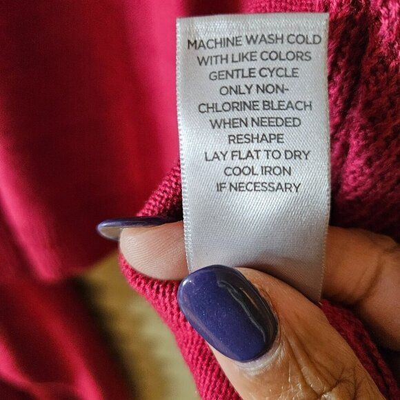 Avenue Open-Front Knit Cardigan Sweater,  Berry-Pink, Plus-Size 22/24, Comfycore - Picture 5 of 6